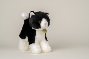 zwartwit knuffel kat klein